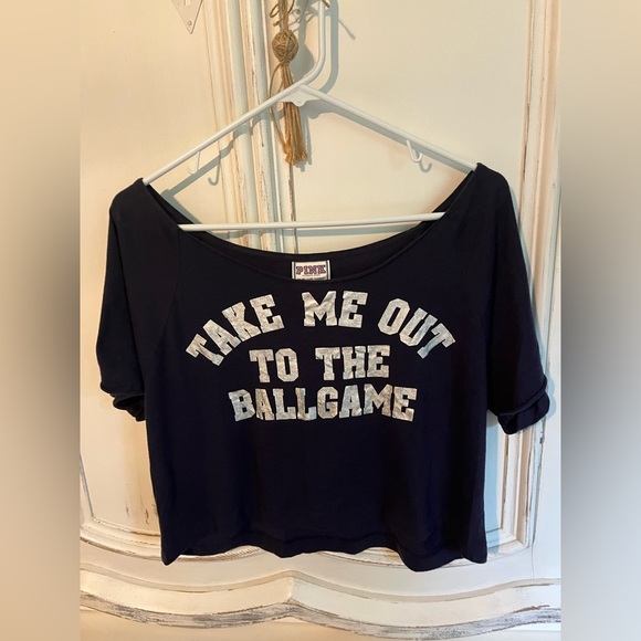 Victoria’s Secret PINK New York Yankees Navy Cropped Top - Picture 7 of 16